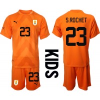 Uruguay Sergio Rochet #23 Målvakt Replika babykläder Bortaställ Barn VM 2022 Kortärmad (+ korta byxor)